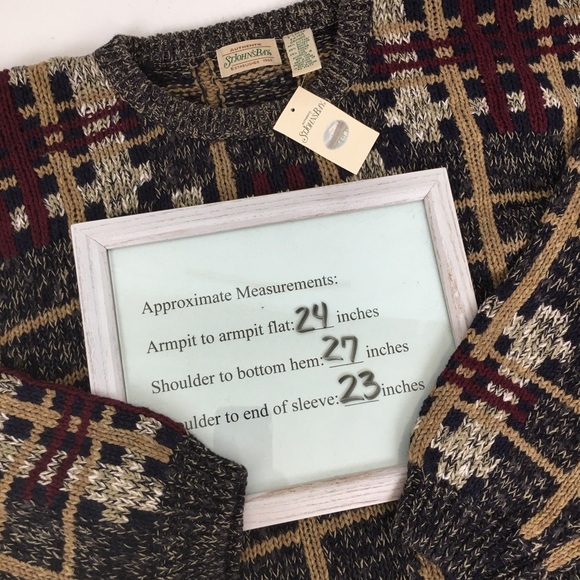 Vintage St. John’s Bay Sweater NEW Windowpane Plaid Retro Crewneck Men’s Size XL - Picture 10 of 10